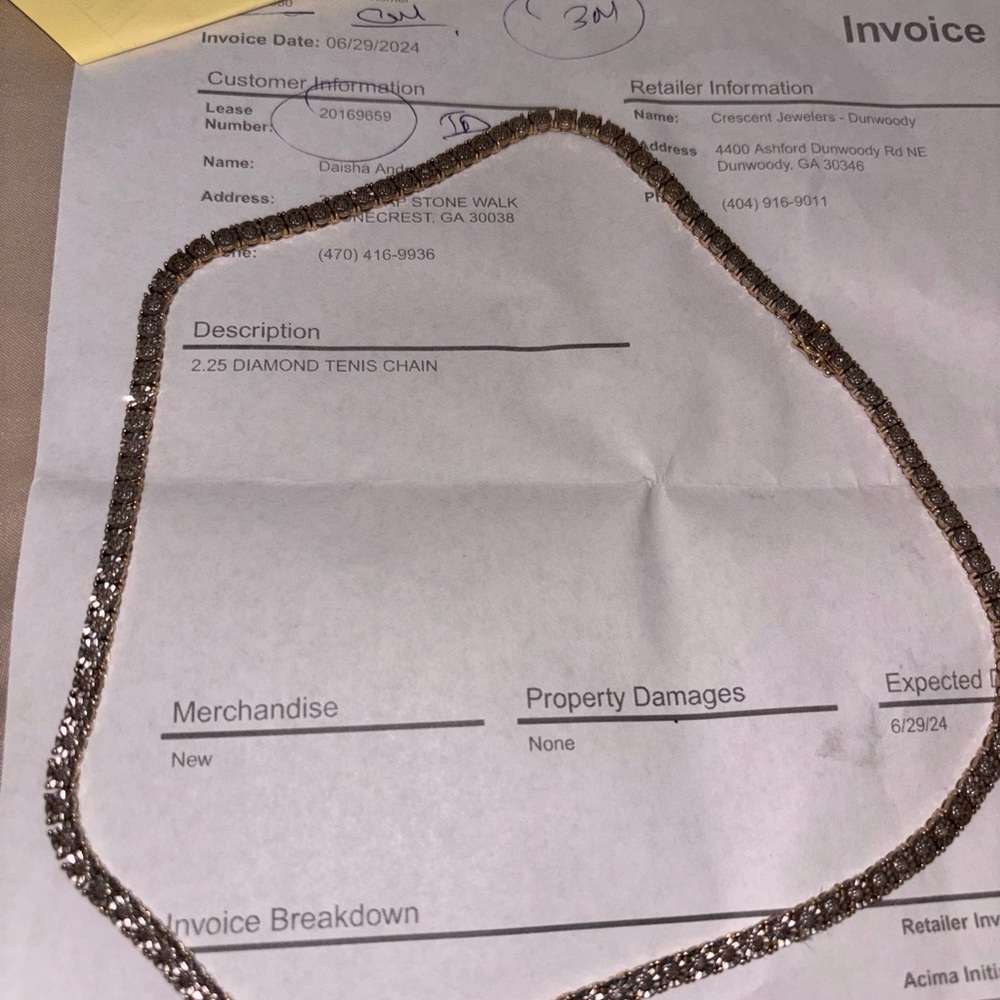 Crescent Jewelers Diamond Tennis Necklace - Silver